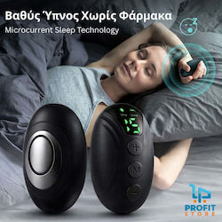 Adjustable Mini Device with Microcurrent Technology for Sleep Improvement and Instant Relaxation in Black Color