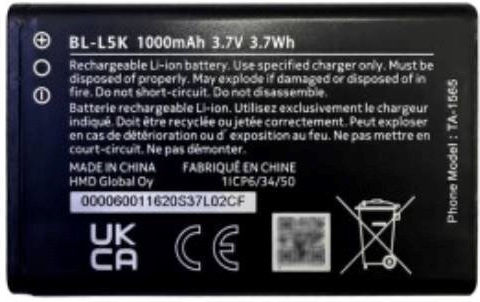 Bl-l5k Συμβατή Μπαταρία Αντικατάστασης 1000mAh για Nokia 105(2023)