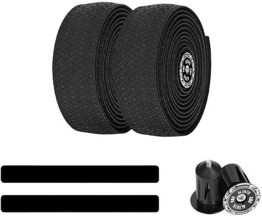 Enlee Pro-x3 2 Τεμάχια Ταινία Τιμονιού Ποδηλάτου Δρόμου Απορροφά Κραδασμούς Αντιολισθητική Αναπνεύσιμη Ταινία Τιμονιού Ποδηλάτου Μαύρη