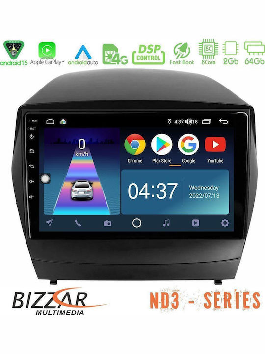 Bizzar Ηχοσύστημα Αυτοκινήτου για Hyundai iX35 2010-2013 με A/C (Bluetooth/USB/WiFi/GPS/Apple-Carplay/Android-Auto) με Οθόνη Αφής 9"
