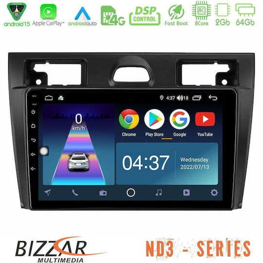 Bizzar Ηχοσύστημα Αυτοκινήτου για Ford Fiesta / Fusion 2006-2008 (Bluetooth/USB/WiFi/GPS/Apple-Carplay/Android-Auto) με Οθόνη Αφής 9"
