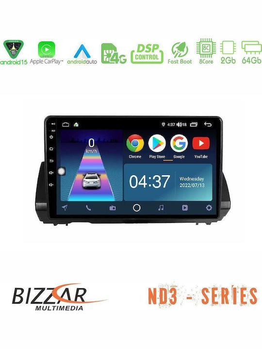 Bizzar Car Audio System for Renault Logan Dacia Sandero Logan Jogger 2022 Bluetooth USB WiFi GPS Apple CarPlay Android Auto with 9 Inch Touch Screen