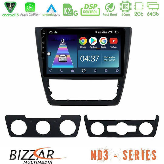 Bizzar Car Audio System for Skoda Yeti 2014-2017 Bluetooth USB Wi-Fi GPS Apple CarPlay Android Auto with 10 Inch Touch Screen