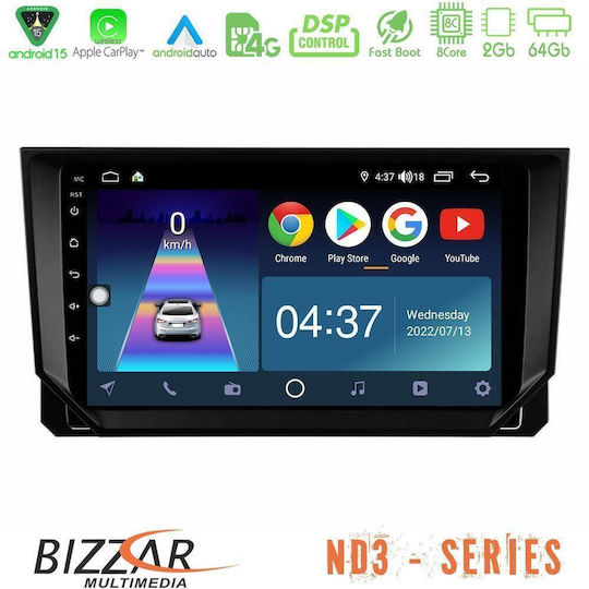 Bizzar Car Audio System for Seat Arona and Ibiza 2018-2022 Bluetooth USB Wi-Fi GPS Apple CarPlay Android Auto with 9 Inch Touch Screen