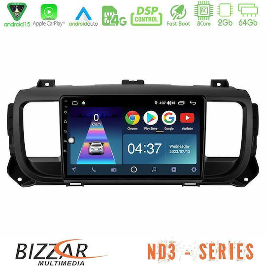 Bizzar Car Audio System for Peugeot Expert / Traveller Opel Vivaro Toyota Proace Citroen Jumpy 2016–2022 Bluetooth USB WiFi GPS Apple CarPlay Android Auto with 9" Touch Screen