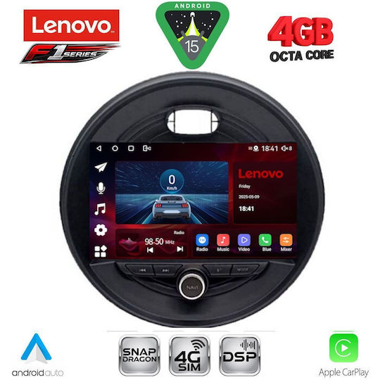 Lenovo Ηχοσύστημα Αυτοκινήτου για Mini Cooper / Clubman / Roadster / Countryman 2014-2019 (Bluetooth/USB/WiFi/GPS/Apple-Carplay/Android-Auto) με Οθόνη Αφής 9"