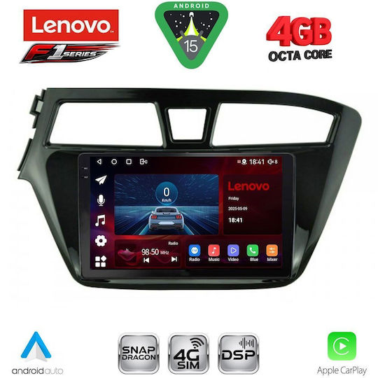 Lenovo Ηχοσύστημα Αυτοκινήτου για Hyundai i20 2014-2018 (Bluetooth/USB/WiFi/GPS/Apple-Carplay/Android-Auto) με Οθόνη Αφής 9"