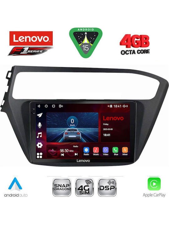Lenovo Car Audio System for Hyundai i20 2018-2021 Bluetooth USB WiFi GPS Apple CarPlay Android Auto with 9" Touch Screen