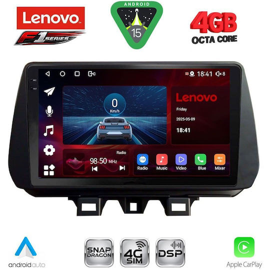 Lenovo Ηχοσύστημα Αυτοκινήτου για Hyundai Tucson 2019-2023 (Bluetooth/USB/WiFi/GPS/Apple-Carplay/Android-Auto) με Οθόνη Αφής 9"