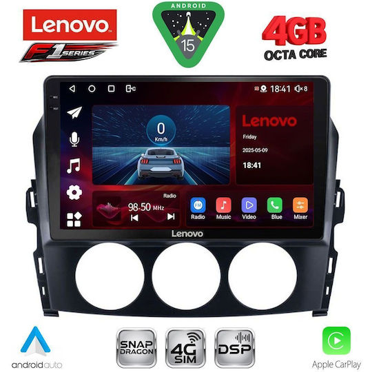 Lenovo Car Audio System for Mazda MX-5 2005-2015 Bluetooth USB WiFi GPS Apple CarPlay Android Auto with 9" Touch Screen