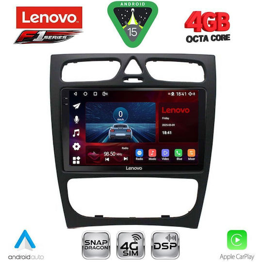 Lenovo Ηχοσύστημα Αυτοκινήτου για Mercedes-Benz C Class 1999-2004 (Bluetooth/USB/WiFi/GPS/Apple-Carplay/Android-Auto) με Οθόνη Αφής 9"