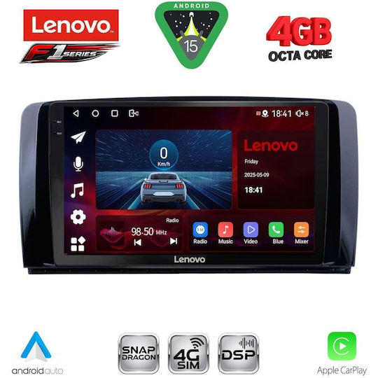 Lenovo Ηχοσύστημα Αυτοκινήτου για Mercedes-Benz R-Class 2006-2015 (Bluetooth/USB/WiFi/GPS/Apple-Carplay/Android-Auto) με Οθόνη Αφής 9"