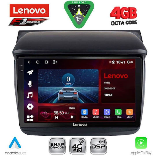 Lenovo Car Audio System for Mitsubishi L200 2006-2015 Bluetooth USB WiFi GPS Apple CarPlay Android Auto with 9" Touch Screen