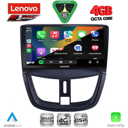 Lenovo Ηχοσύστημα Αυτοκινήτου για Peugeot 207 2007-2020 (Bluetooth/USB/WiFi/GPS/Apple-Carplay/Android-Auto) με Οθόνη Αφής 9"