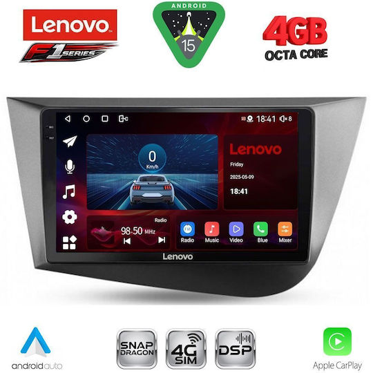 Lenovo Car Audio System for Seat Leon 2005-2012 Bluetooth USB WiFi GPS Apple CarPlay Android Auto with 9" Touch Screen