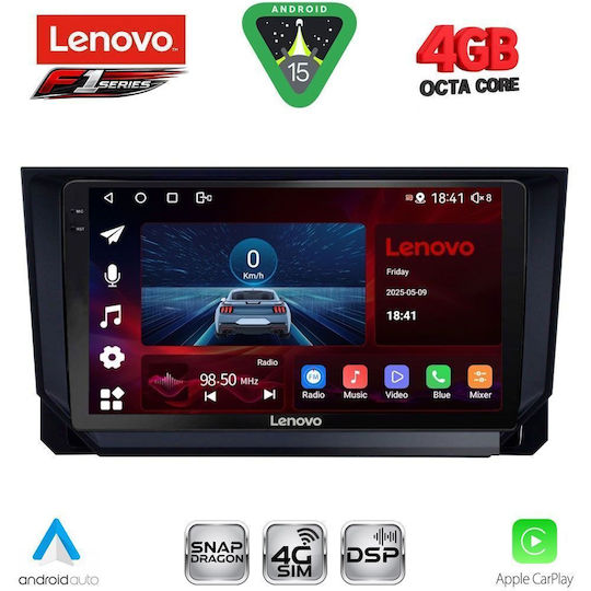 Lenovo Ηχοσύστημα Αυτοκινήτου για Seat Arona / Ibiza 2018 (Bluetooth/USB/WiFi/GPS/Apple-Carplay/Android-Auto) με Οθόνη Αφής 9"