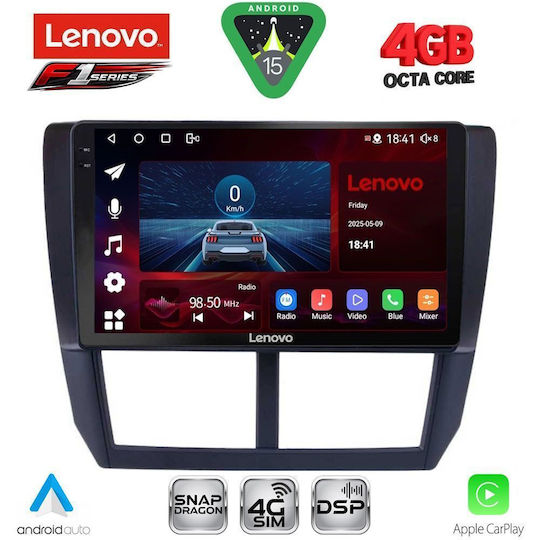 Lenovo Ηχοσύστημα Αυτοκινήτου για Subaru Forester / Impreza 2008-2013 (Bluetooth/USB/WiFi/GPS/Apple-Carplay/Android-Auto) με Οθόνη Αφής 9"