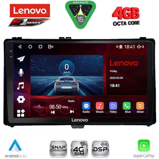 Lenovo Ηχοσύστημα Αυτοκινήτου για Toyota Auris / Aygo X / Corolla 2015 (Bluetooth/USB/WiFi/GPS/Apple-Carplay/Android-Auto) με Οθόνη Αφής 9"