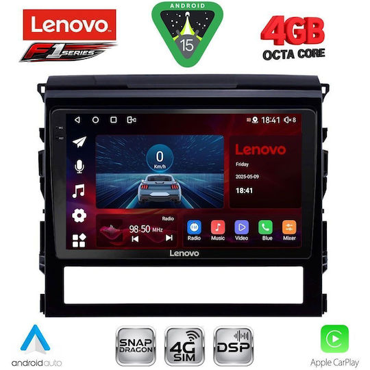 Lenovo Ηχοσύστημα Αυτοκινήτου για Toyota Land Cruiser 2016-2019 (Bluetooth/USB/WiFi/GPS/Apple-Carplay/Android-Auto) με Οθόνη Αφής 9"