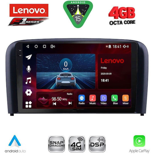 Lenovo Car Audio System for Volvo S80 1998-2006 Bluetooth USB WiFi GPS Apple CarPlay Android Auto with 9" Touch Screen