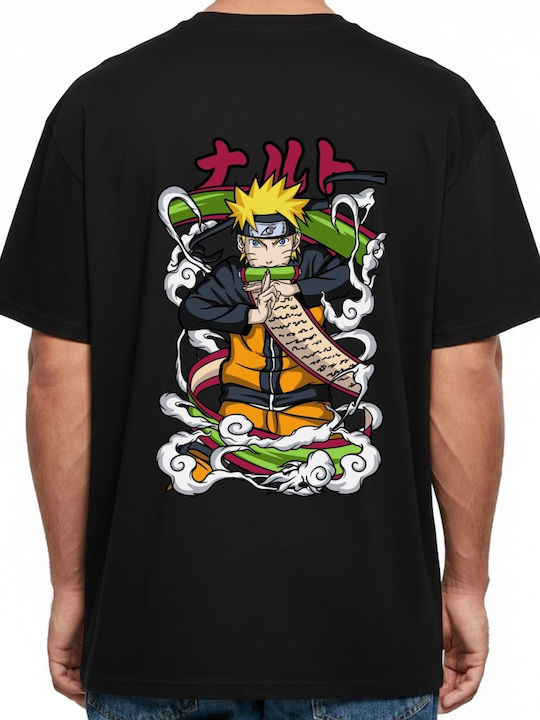 Oversized T-shirt Naruto Uzumaki Scroll Jutsu Pop Culture Black