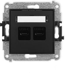 Karlik Einzeln Steckdose mit 2 USB-Anschlüssen Karlik Einzeln Steckdose mit 2 USB-Anschlüssen