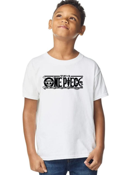Kinderoberteile T-Shirt Weiß Ein Stück Logo