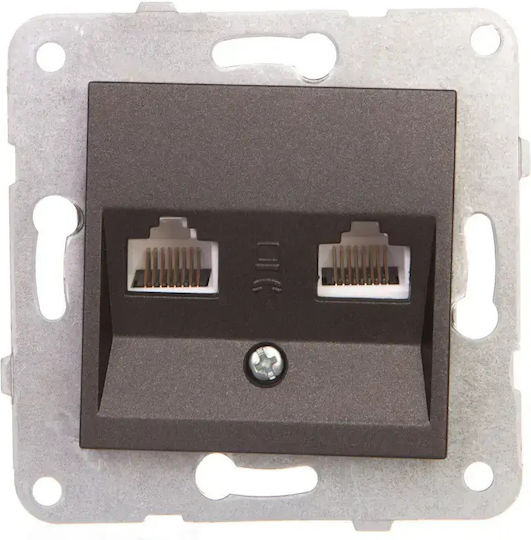 Panasonic Novella Computer Socket 2xrj45 Cat 5e Black 92105534m