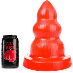 All Red Triple Pleasure Anal Plug Medium Red