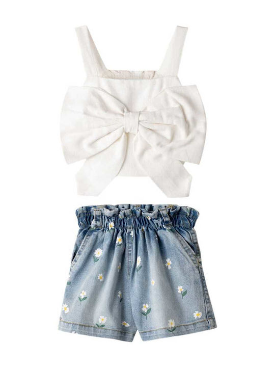 Kids Set with Shorts Summer 2pcs White