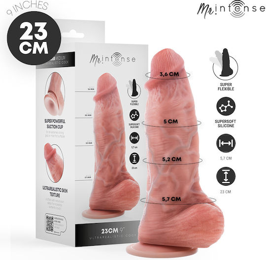 Intense Ρεαλιστικό Dildo με Όρχεις και Βεντούζα Flesh