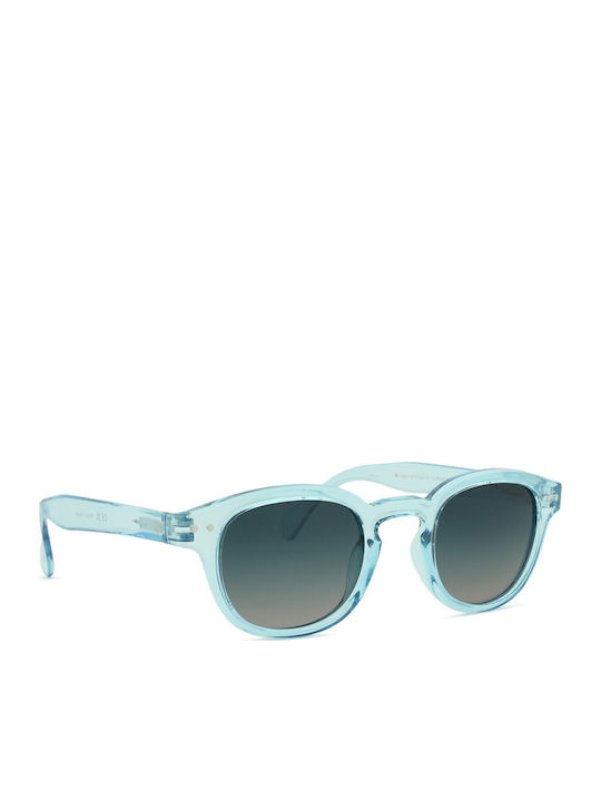 Izipizi Unisex Sunglasses with Blue Frame and Blue Gradient Polarized Mirror Lens