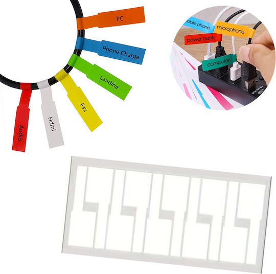 Set Waterproof Self-Adhesive Cable Organization Labels 10pcs 8.4x2.6x1.4cm White