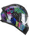 CGM Blast Tech 311T Black / Violet / Green Fluo Κράνος Μηχανής Full Face ECE 22.06 1550gr με Pinlock και Sunvisor