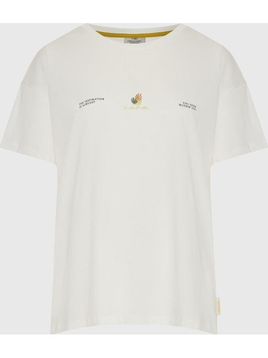Funky Buddha Γυναικείο T-shirt Λευκο