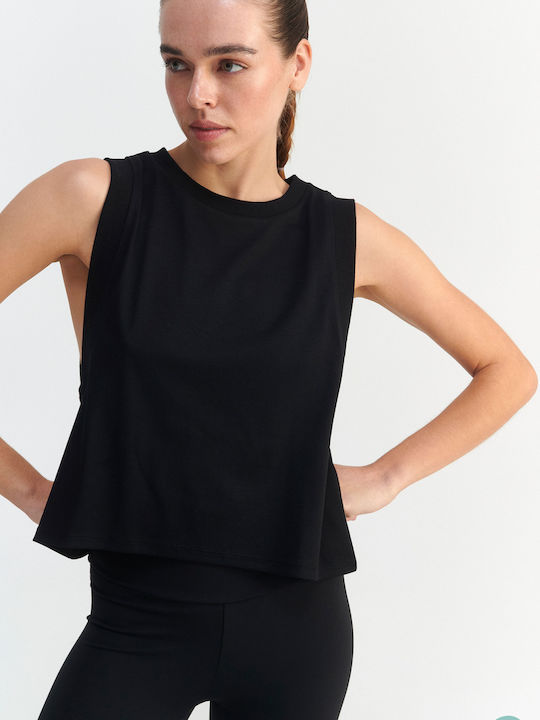 attrattivo Women's Crop Top Sleeveless Black