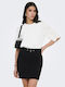 Women's Cotton Short Sleeve White Blouse