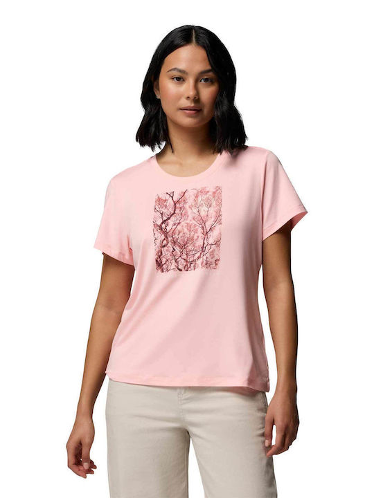Columbia Women's Blouse Short Sleeve Pink