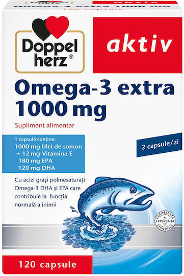 Doppelherz Omega 3 Extra + Ulei de Somon 1000mg 120 Capsule