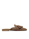 Flat Suede Mules in Brown Colour