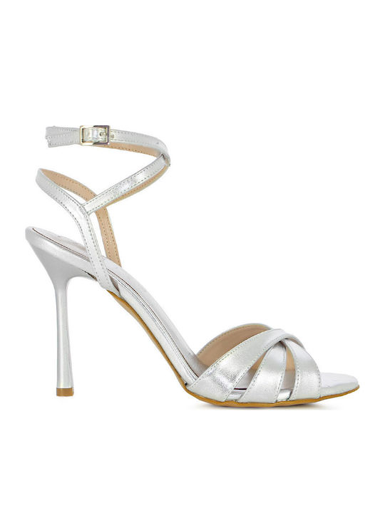 Studio Leather Silver Sandals