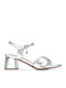 Xti Silver Metallic Women's Sandals Metallic Detail On The Heel