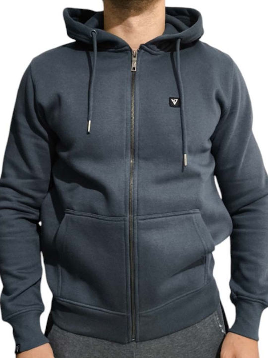 Magnetic North Cardigan with Hood Midnight Blue