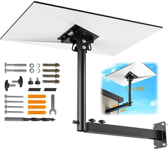 Starlink Gen 3 Suport Antenă Reglabil 360° Unghi de Înclinare 180° Adaptor Țeavă Accesorii de Fixare Montare pe Perete Acoperiș Metal Negru