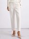 Women's Fabric Ecru Trousers