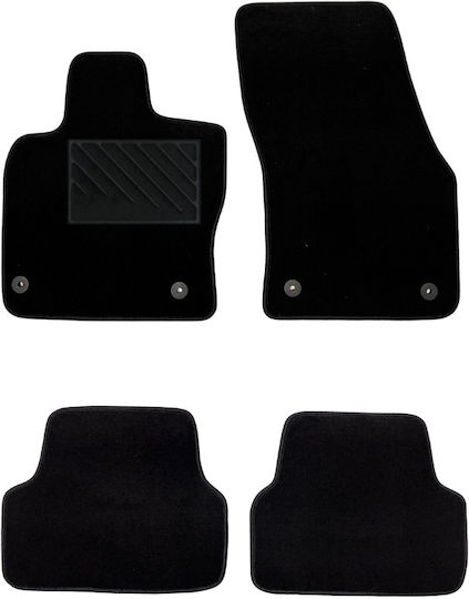 Luxury Quality Carpet Mats Black Compatible with Skoda Karoq Model 2017-present 4pcs