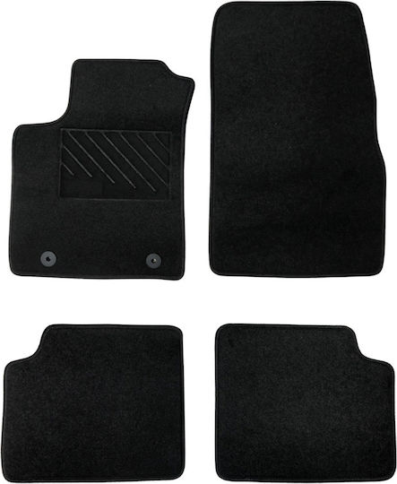 Car Mats Carpet Medium Quality Black Compatible Ford Ka 2nd Gen Model 2009-2016 4 Pieces