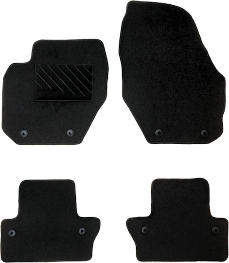 Car Mats Carpet Quality Luxury Black Compatible Volvo V60 Model 2010-2018 4 Pieces