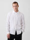 Long Sleeve Linen Shirt in Regular Fit Optic White