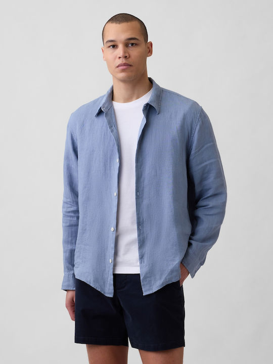 GAP Long Sleeve Linen Shirt in Regular Fit Jasp...